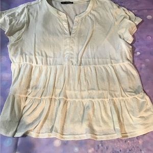 Women’s size large cream colored cap sleeve top/blouse STORYBUK